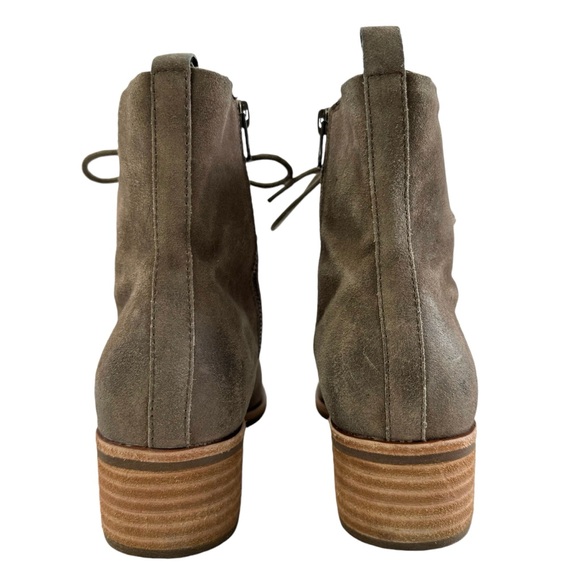 Kork-Ease Catalina Combat Stacked Heel Leather Lace-Up Side Zip Booties Size 10M - Picture 7 of 16